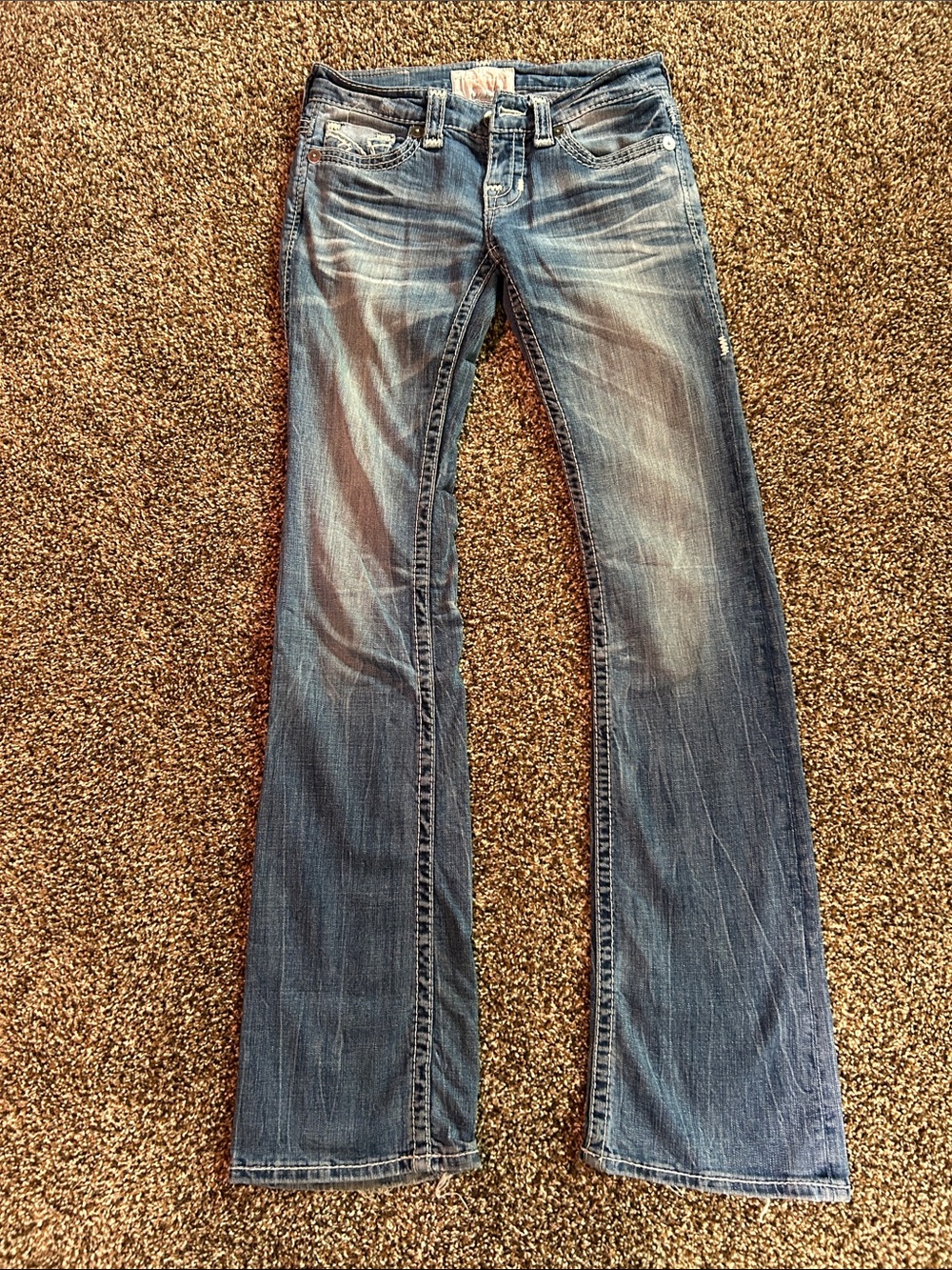 Big Star Blue Flared Wide-Leg Jeans